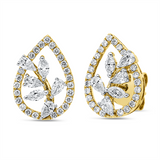 Ohrstecker 18 kt GG+WG, 8 Tropfen 0,31 ct, TW-vsi, 4 Nav. 0,14 ct, TW-vsi, 48 Brill. 0,23 ct, TW-si