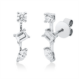 Ohrstecker 18 kt WG, 2 Nav. 0,18 ct, TW-vsi, 2 Bag. 0,25 ct, TW-vsi, 2 Brill. 0,19 ct, TW-si