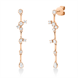 Ohrschmuck 18 kt RG, 2 Nav. 0,08 ct, TW-vsi, 2 Tropfen 0,30 ct, TW-vsi, 14 Brill. 0,42 ct, TW-si