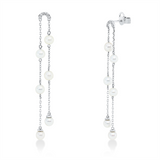Ohrschmuck 18 kt WG, 10 Brill. 0,06 ct, TW-si, 12 SW weiß 4 mm