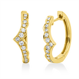 Creolen 18 kt GG, 16 Brill. 0,22 ct, TW-si, 14 Brill. 0,10 ct, TW-si