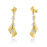 Ohrschmuck 18 kt GG, mattiert, 38 Tropfen 2,34 ct, F-vsi