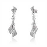 Ohrschmuck 18 kt WG, mattiert, 38 Tropfen 2,25 ct, F-vsi
