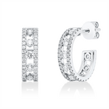 Creolen 18 kt WG, 124 Brill. 1,27 ct, F-vsi