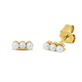 Ohrstecker 18 kt GG, 6 SW weiß 2 mm