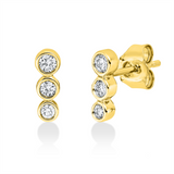 Ohrstecker 18 kt GG, 2 Brill. 0,07 ct, TW-si, 2 Brill. 0,04 ct, TW-si, 2 Brill. 0,09 ct, TW-si