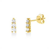 Ohrstecker 18 kt GG, 6 Brill. 0,30 ct, TW-si