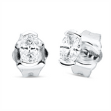 Ohrstecker 18 kt WG, 2 Oval 0,21 ct, TW-si