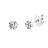 Ohrstecker 18 kt WG, 2 Brill. 0,09 ct, TW-si, 12 Brill. 0,17 ct, TW-si