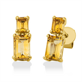 Ohrstecker 18 kt GG, 2 Citrin 1,15 ct, 2 Citrin 0,42 ct