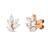 Ohrschmuck 18 kt RG, 2 Tropfen 0,38 ct, TW-si, 8 Nav. 1,12 ct, TW-si