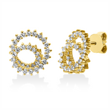 Ohrschmuck 18 kt GG, 66 Brill. 0,95 ct, TW-si