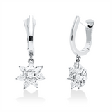 Ohrschmuck 18 kt WG, 14 Tropfen 0,74 ct, TW-si, 2 Princ. 0,12 ct, TW-si
