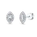 Ohrstecker 18 kt WG, 2 Nav. 0,25 ct, TW-si, 28 Brill. 0,18 ct, W-si