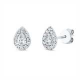 Ohrstecker 18 kt WG, 2 Tropfen 0,26 ct, TW-si, 24 Brill. 0,18 ct, W-si