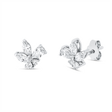 Ohrstecker 14 kt WG, 4 Nav. 0,30 ct, F-vsi, 2 Tropfen 0,20 ct, F-vsi, 4 Brill. 0,08 ct, F-si