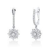Ohrschmuck 18 kt WG, 2 Brill. 0,10 ct, F-si, 68 Brill. 0,91 ct, F-si