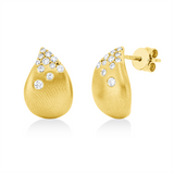 Ohrstecker 18 kt GG, mattiert, 22 Brill. 0,27 ct, TW-si