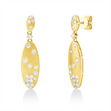 Ohrschmuck 18 kt GG, mattiert, 38 Brill. 1,03 ct, TW-si