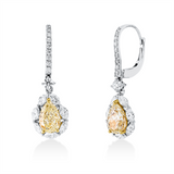 Ohrschmuck 18 kt W+G,2x GIA,14 Nav 0,70 ct,TW-si,1 Tro 1,00 ct,gelb-si2,1 Tro 1,00 ct,gelb-vs1,20 Br 0,24 ct,TW-si
