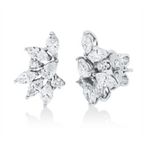 Ohrstecker 18 kt WG, 10 Nav. 1,62 ct, F-vsi, 2 Tropfen 0,36 ct, F-vsi, 4 Brill. 0,21 ct, F-si