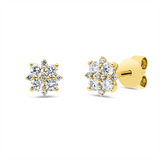 Ohrstecker 14 kt GG, 8 Brill. 0,41 ct, I-si, 10 Brill. 0,05 ct, I-si