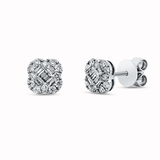 Ohrstecker 18 kt WG, 24 Brill. 0,26 ct, TW-si, 12 Bag. 0,12 ct, TW-si