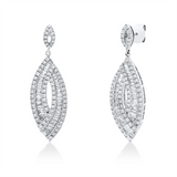 Ohrschmuck 18 kt WG, 132 Brill. 1,09 ct, TW-si, 16 Trap. 0,20 ct, TW-si, 60 Bag. 0,83 ct, TW-si