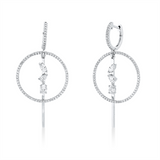 Ohrschmuck 14 kt WG, 2 Oval 0,26 ct, TW-vsi, 4 Fant-Schl  0,31 ct, TW-si, 152 Brill. 0,38 ct, TW-si