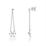 Ohrschmuck 18 kt WG, 4 Brill. 0,05 ct, TW-si