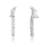 Ohrschmuck 18 kt WG, 4 Tropfen 0,23 ct, TW-si, 30 Nav. 0,91 ct, TW-si, 30 Trap. 0,86 ct, TW-si