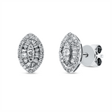 Ohrstecker 18 kt WG, 2 Brill. 0,05 ct, TW-pi, 37 Bag. 0,27 ct, TW-pi, 52 Brill. 0,18 ct, TW-pi