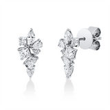 Ohrstecker 18 kt WG, 2 Princ. 0,21 ct, TW-si, 4 Tropfen 0,19 ct, TW-si, 4 Nav. 0,22 ct, TW-si, 4 Brill. 0,09 ct, TW-si