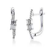 Creolen 18 kt WG, 20 Brill. 0,05 ct, TW-si, 8 Bag. 0,20 ct, TW-si