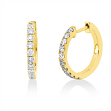 Creolen 14 kt GG, 20 Brill. 0,38 ct, TTLB-pi