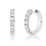 Creolen 18 kt WG, 16 Brill. 0,60 ct, TW-si
