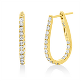 Creolen 18 kt GG, 40 Brill. 0,55 ct, TW-si/pi