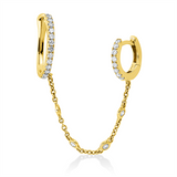 Ohrschmuck 18 kt GG, Ohrmanschette, 26 Brill. 0,27 ct, TW-vsi