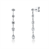Ohrschmuck 18ktWG, 2 Tropfen 0,29 ct, 2 Sm.schliff 0,23 ct, 2 Nav. 0,12 ct, 4 Oval 0,45 ct, TW-vsi/si