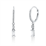 Ohrschmuck 18 kt WG, 2 Bag. 0,12 ct, TW-vsi/si, 24 Brill. 0,09 ct, TTLB-si