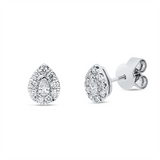 Ohrstecker 18 kt WG, 2 Tropfen 0,12 ct, TW-vsi, 18 Brill. 0,26 ct, TW-si