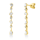 Ohrschmuck 18 kt GG, 2 Nav. 0,07 ct, TW-vsi, 6 Tropfen 0,32 ct, TW-vsi, 6 Brill. 0,11 ct, TW-si