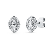 Ohrstecker 18 kt WG, 2 Nav. 0,18 ct, TW-vsi, 36 Brill. 0,10 ct, TW-si