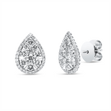 Ohrstecker 950 Pt WG+P950, 4 Brill. 0,08 ct, TW-si, 14 Brill. 0,60 ct, TW-si, 62 Brill. 0,37 ct, TW-si