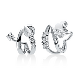 Ohrstecker 18 kt WG, 2 Brill. 0,20 ct, TW-si, 2 Brill. 0,32 ct, TW-si, 4 Brill. 0,23 ct, TW-si