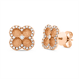 Ohrstecker 18 kt RG, 2 Brill. 0,05 ct, TW-si, 56 Brill. 0,25 ct, TW-si