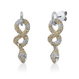 Ohrschmuck 18 kt WG, 72 Brill. 0,46 ct, TW, 218 Saphire 1,66 ct gelb, 4 Tsavorith 0,10 ct grün