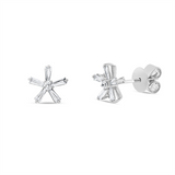 Ohrstecker 18 kt WG, 10 Trap. 0,32 ct, TW-si, 2 Brill. 0,05 ct, TW-si