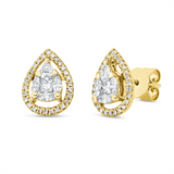Ohrstecker 18 kt GG,Fass. rhod,2 Trop 0,13 ct,2 Prin 0,16 ct, 6 Nav 0,20 ct,54 Br 0,15 ct, TW-si