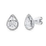 Ohrstecker 18 kt WG,2 Tropfen 0,13 ct, 2 Princ. 0,15 ct,  6 Nav. 0,23 ct, 54 Brill. 0,16 ct, TW-si